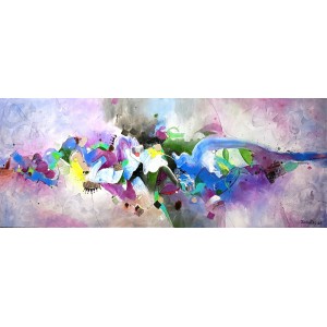 Zohaib Rind, 24 x 60 Inch, Acrylic on Canvas, Abstract Painting, AC-ZR-305
